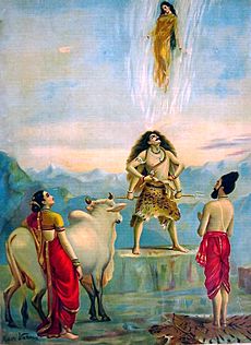 Archivo:Ravi Varma-Descent of Ganga