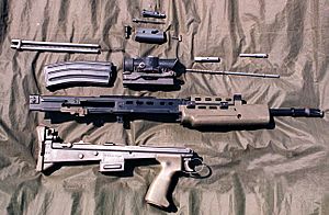 Archivo:SA-80 rifle stripped 1996