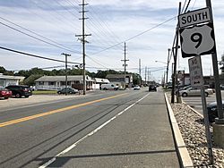 2018-09-19 13 26 50 View south along U.S. Route 9 (Atlantic City Boulevard) just south of Pacific Avenue in Beachwood, Ocean County, New Jersey.jpg