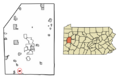Butler County Pennsylvania Incorporated and Unincorporated areas Mars Highlighted