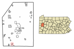 Butler County Pennsylvania Incorporated and Unincorporated areas Mars Highlighted.svg