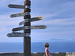 Cape of Good Hope. Distances from Cape Point