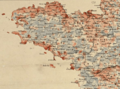 Carte des densités de population en Bretagne en 1887