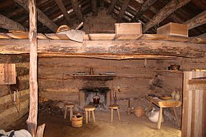 Archivo:Conner-prairie-log-cabin-interior