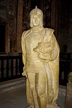 Archivo:Estátua de João Vaz Corte Real que se encontra no Museu de Angra do Heroísmo, Convento de São Francisco (Angra do Heroísmo), ilha Terceira, Açores