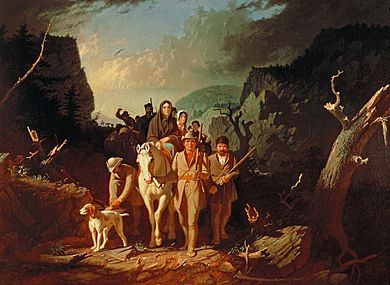 Archivo:George Caleb Bingham - Daniel Boone escorting settlers through the Cumberland Gap