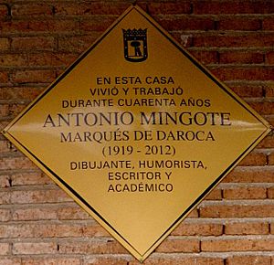 Archivo:Madrid - Memorial de Antonio Mingote (Calle de Sarmaria 10)