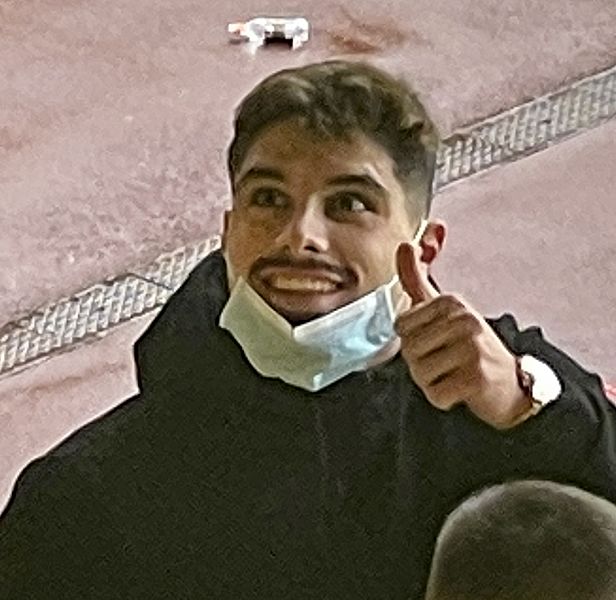 Pedro Neto watching from the Billy Wright stand