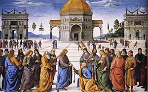 Archivo:Perugino - Entrega de las llaves a San Pedro (Capilla Sixtina, 1481-82)