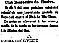 RCRV de Huelva, 28 de abril de 1892