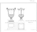 Two vases on Fifth Avenue steps New York Public Library architectural plans