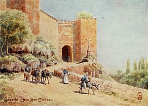 Archivo:1906, Northern Spain, pp. 244-245, Segovia. Arco San Esteban