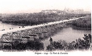 Archivo:Avignon Pont de bois sur le Rhône