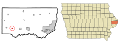 Clinton County Iowa Incorporated and Unincorporated areas Calamus Highlighted.svg