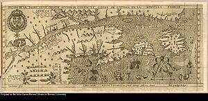 Archivo:Figvre de la terre nevve, grande riviere de Canada, et côtes de l'ocean en la Novvelle France 1609