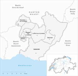 Archivo:Karte Gemeinden des Bezirks Lausanne 2008