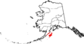 Map of Alaska highlighting Kodiak Island Borough