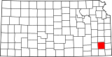 Map of Kansas highlighting Neosho County.svg
