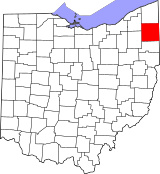 Map of Ohio highlighting Trumbull County.svg