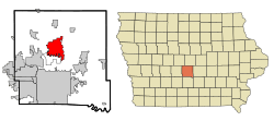 Polk County Iowa Incorporated and Unincorporated areas Ankeny Highlighted.svg
