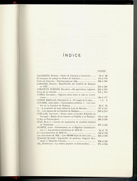 REEX. Índice 1927