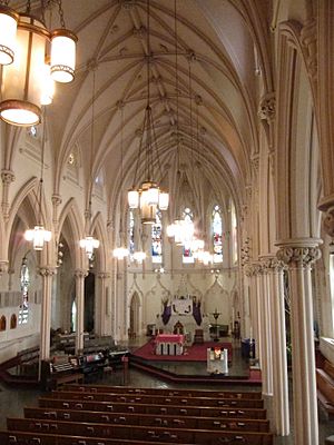 Archivo:Basilica of Saint Mary of the Immaculate Conception (Norfolk, Virginia), interior, nave, view from organ loft 2