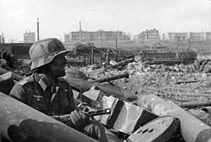 Archivo:Bundesarchiv Bild 116-168-618, Russland, Kampf um Stalingrad, Soldat mit MPi