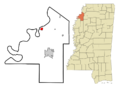 Coahoma County Mississippi Incorporated and Unincorporated areas Friars Point Highlighted
