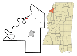 Coahoma County Mississippi Incorporated and Unincorporated areas Friars Point Highlighted.svg
