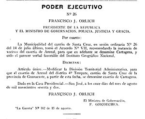 Archivo:Decreto ejecutivo cambio de nombre a Cartagena