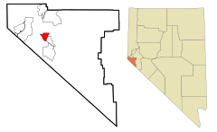 Douglas County Nevada Incorporated and Unincorporated areas Minden Highlighted.svg
