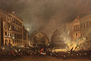 Archivo:Episodio de la revolución de 1854 en la Puerta del Sol (cropped)