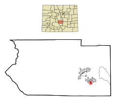 Fremont County Colorado Incorporated and Unincorporated areas Coal Creek Highlighted.svg