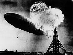 Hindenburg burning, 1937