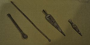 Archivo:Instrumentos quirúrgicos y bisagras medievales. Museo Arqueológico Municipal de Alcoy