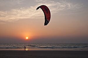 Archivo:Kitesurfing at Mandrem Beach, Mandrem, Goa, India