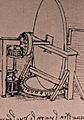 Leonardo machine for grinding convex lenses