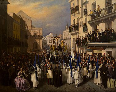 Manuel Cabral Aguado-Bejarano - Procesión en Sevilla, 1855