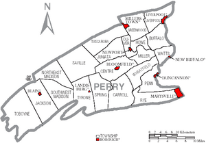 Archivo:Map of Perry County Pennsylvania With Municipal and Township Labels