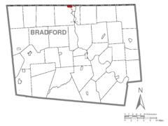 Map of South Waverly, Bradford County, Pennsylvania Highlighted.png