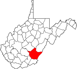 Map of West Virginia highlighting Greenbrier County.svg