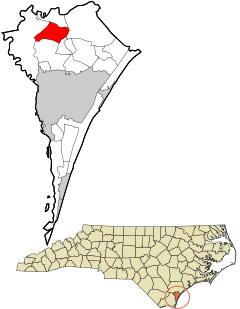 New Hanover County North Carolina incorporated and unincorporated areas Skippers Corner highlighted.svg