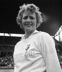 Olympische dag in Amsterdam. Fanny Blankers-Koen, Bestanddeelnr 903-4520.jpg