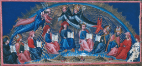 Archivo:Paradis de Dante - Premier cercle des professeurs du royaume (miniatures de Giovanni di Paolo, XVe siècle)