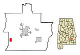 Pike County Alabama Incorporated and Unincorporated areas Goshen Highlighted.svg
