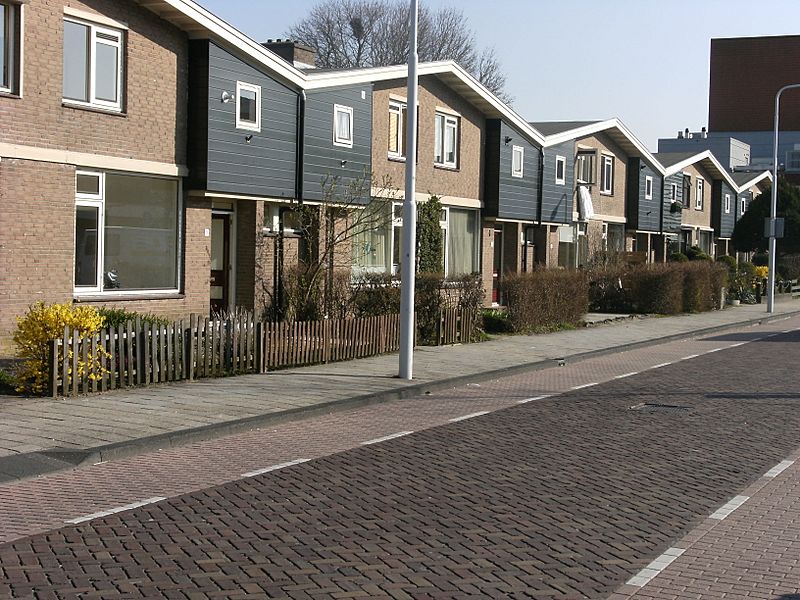 Row of houses; street in Dronten