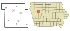 Sac County Iowa Incorporated and Unincorporated areas Early Highlighted.svg