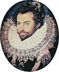 Archivo:Sir Walter Raleigh oval portrait by Nicholas Hilliard