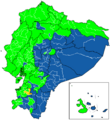 Votos Presidente por Cantón Ecuador primera vuelta 2017