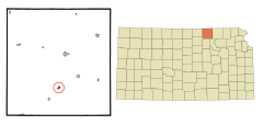 Washington County Kansas Incorporated and Unincorporated areas Linn Highlighted.svg